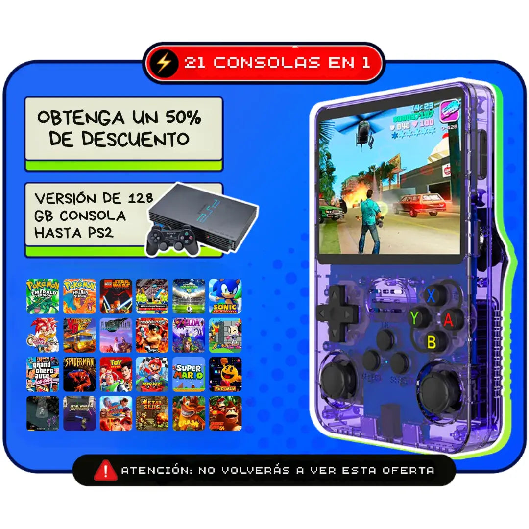 CONSOLA PORTÁTIL  R36S™ original - ¡21.500 juegos de más de 20 consolas!