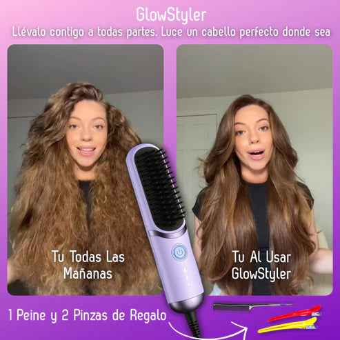 CEPILLO ALISADOR GLOW STYLER™ - Luce un cabello perfecto donde sea